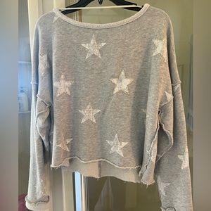 Free People XS star cropped pullover